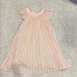 Light Pink Pleated Chiffon Silver Dot Gap Dress Sz 5